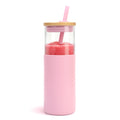 24 oz Glass Tumbler with Lids and Straw T13647
