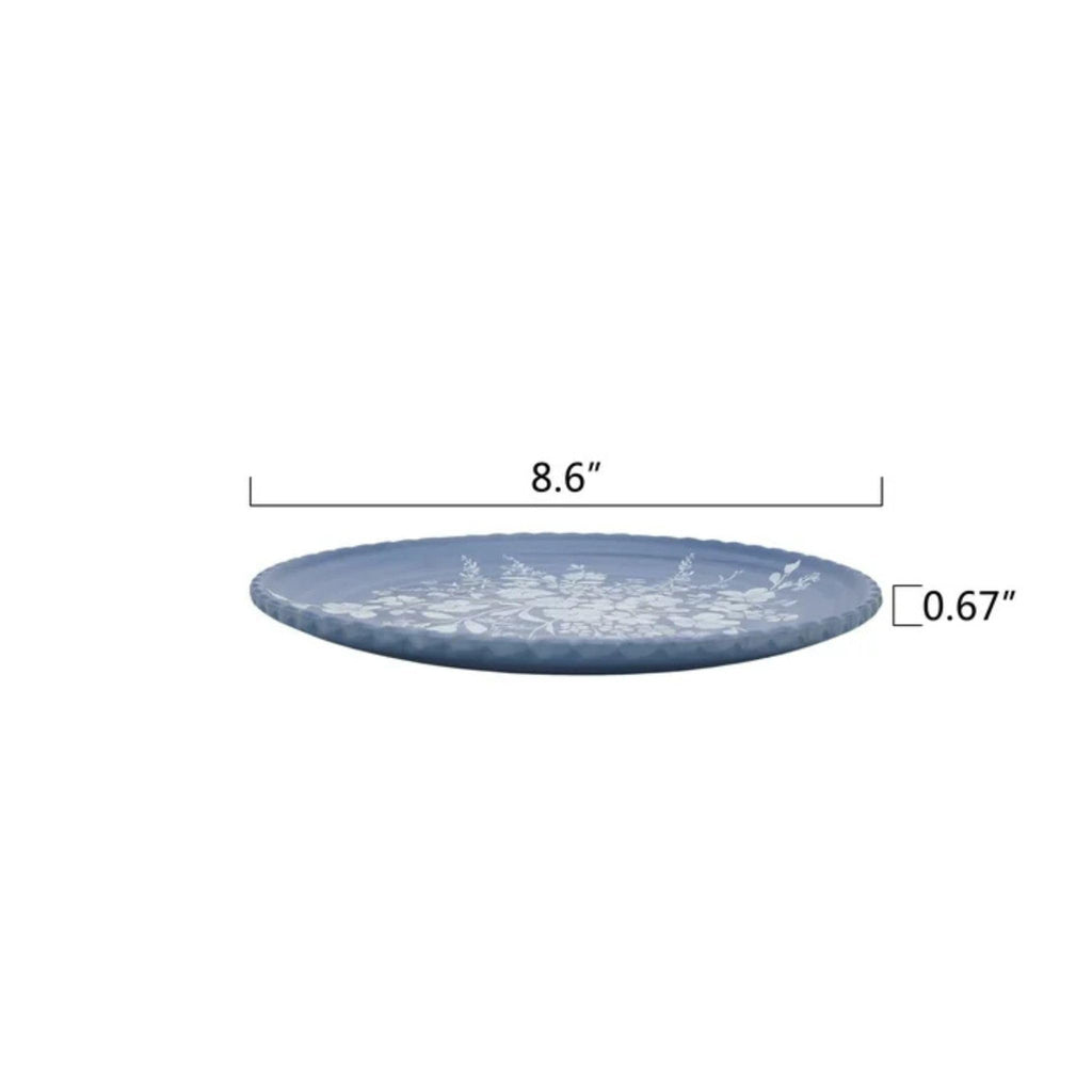 12-Piece Bamboo Melamine Dinnerware Set, Service for 4, Blue Q79992