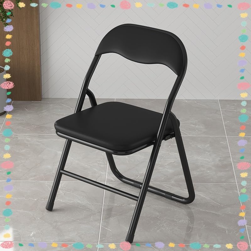 Black Padded Folding Chair with Backrest and Footrest R398162