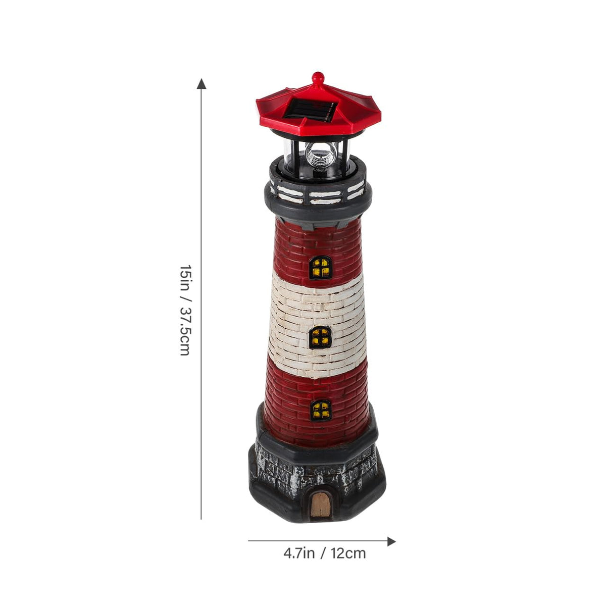15" Solar Lighthouse Garden Statue E918