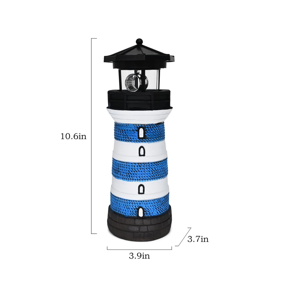 Solar Lighthouse Rotating Beacon Led Yard Statue G1760