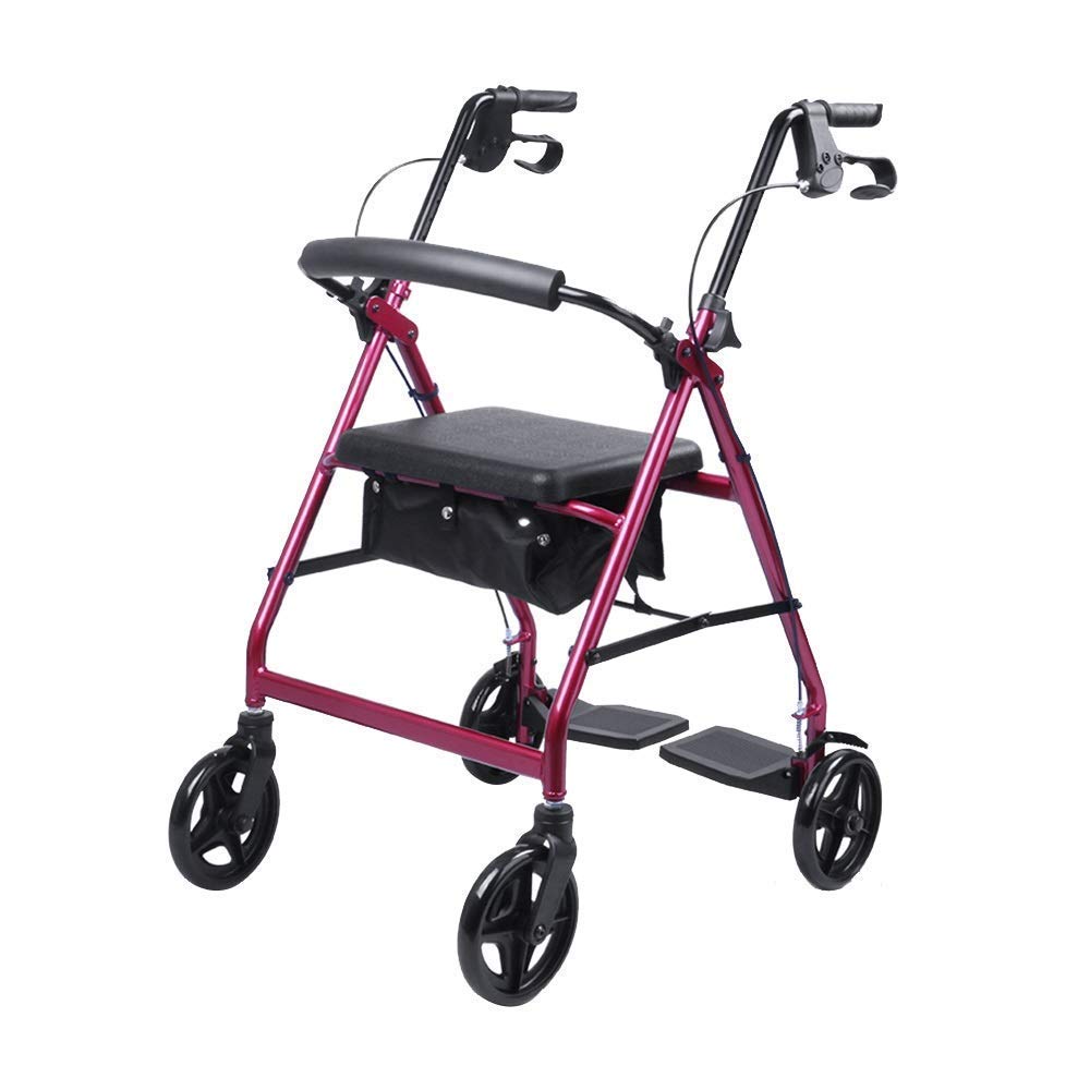 Heavy Duty Folding Aluminum Rollator Walker with Seat and Wheels N254192
