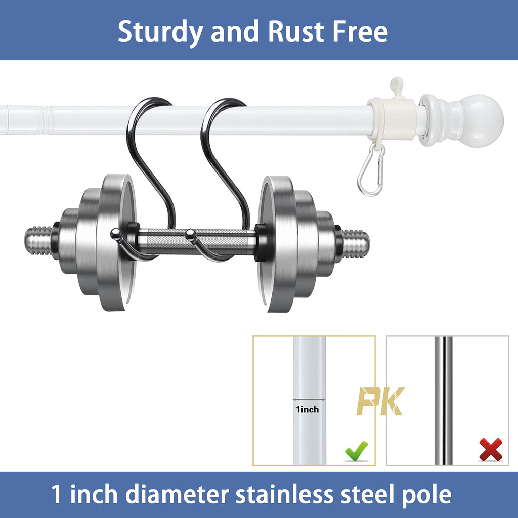 White 5-6ft Tangle Free Metal Flag Pole Kit P962554