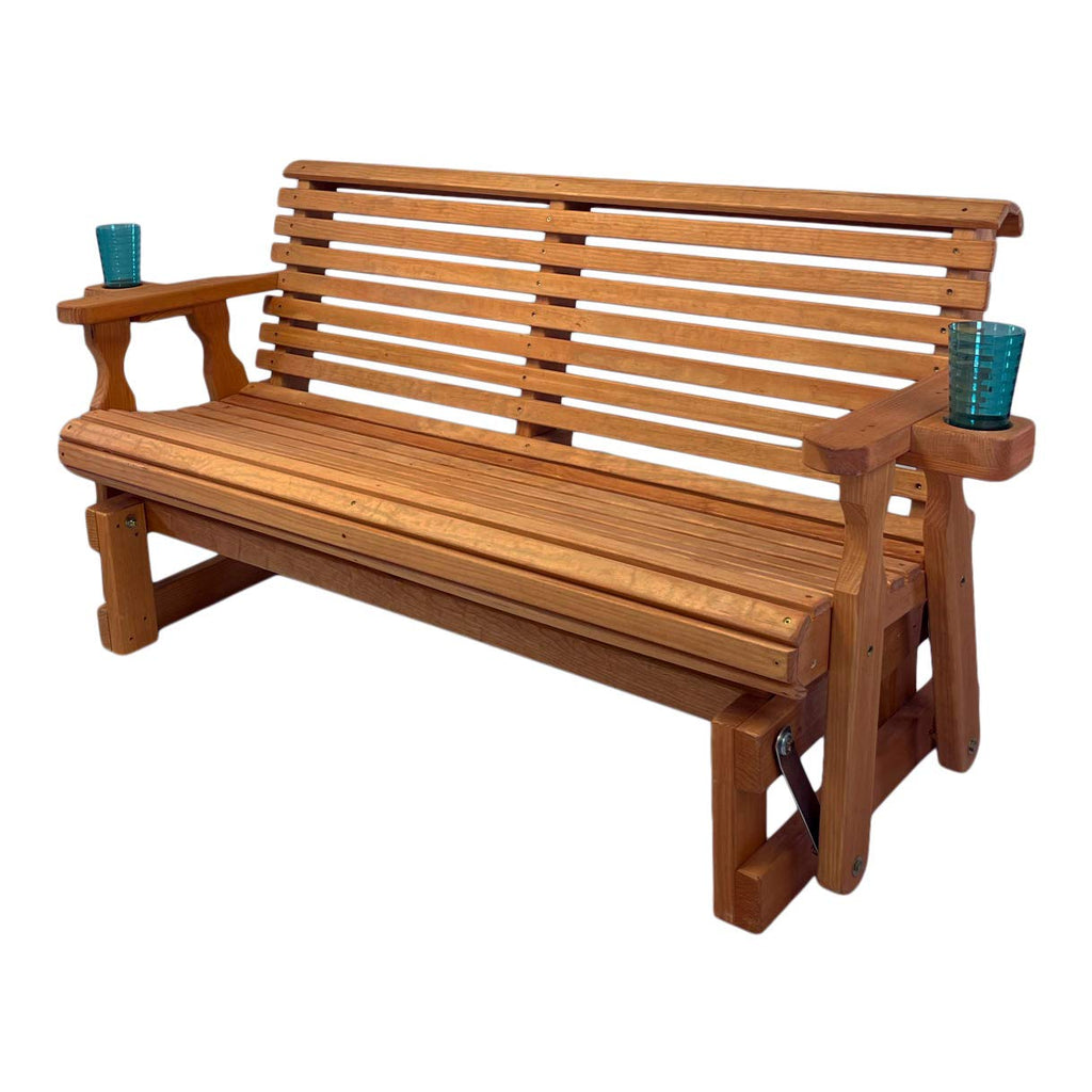 Heavy Duty Roll Back Porch Glider with Cupholders L533