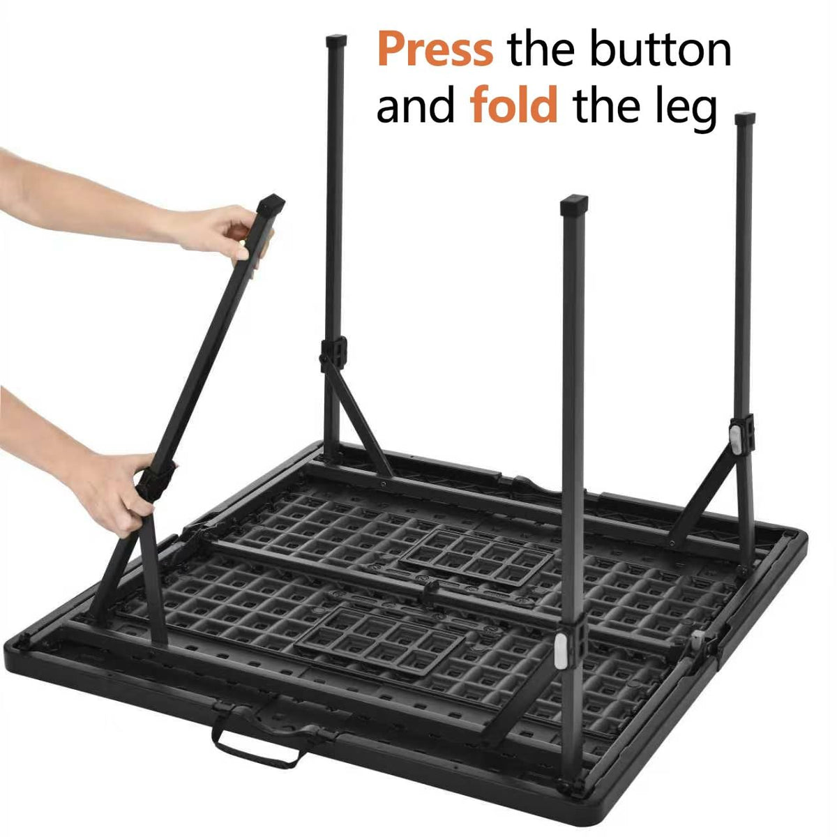 34 inch Black Portable Folding Dining Table U24506