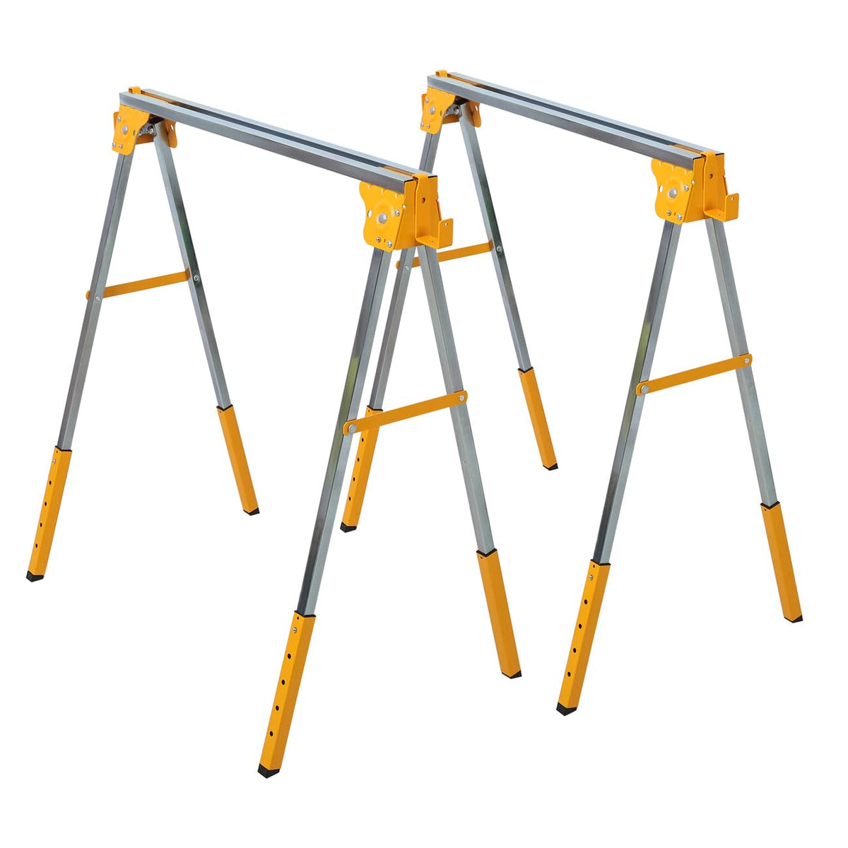 2 Pack Adjustable Height Folding Steel Sawhorse Q99122