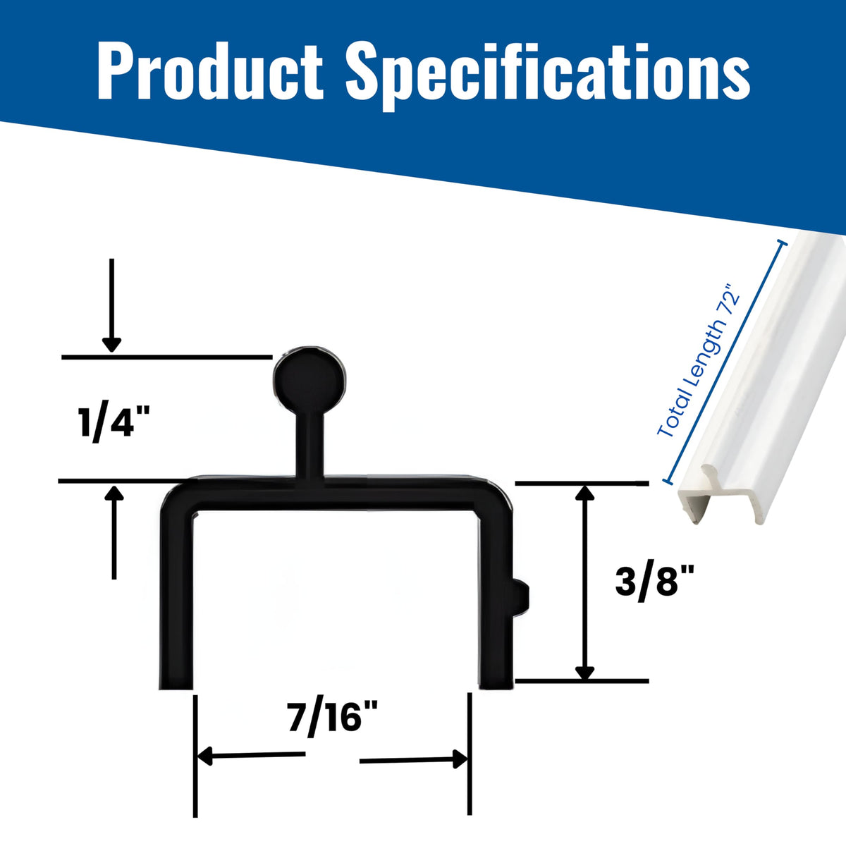 White Vinyl Sliding Screen Door Track F8470