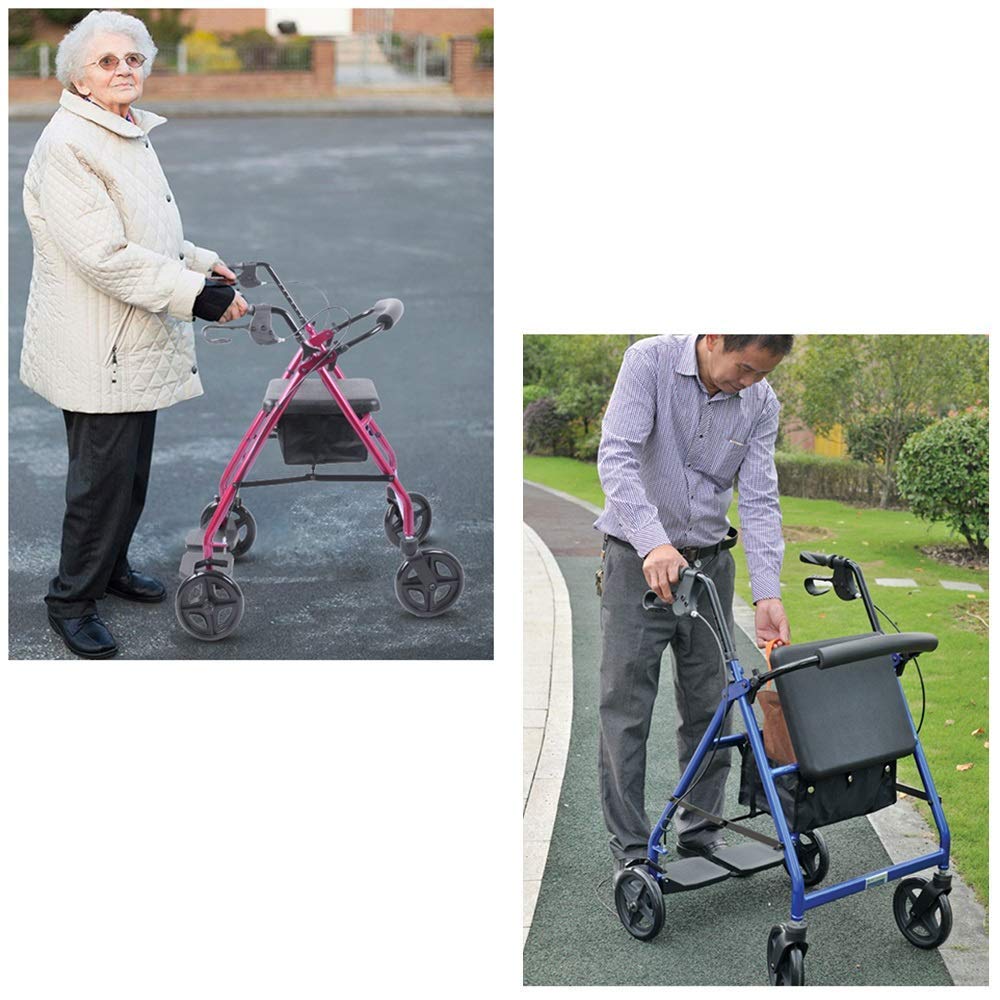 Heavy Duty Folding Aluminum Rollator Walker with Seat and Wheels N254192