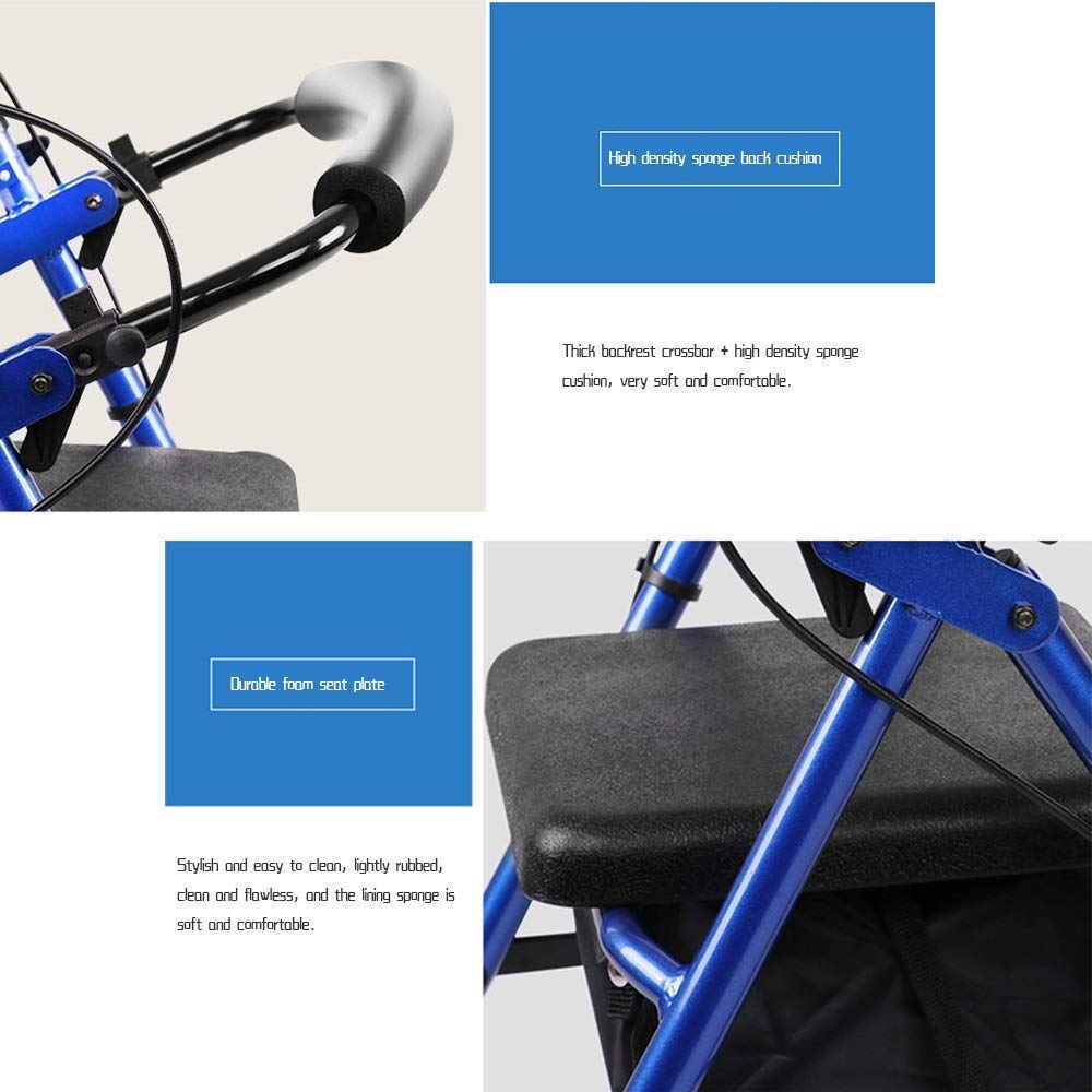 Heavy Duty Folding Aluminum Rollator Walker with Seat and Wheels N254192