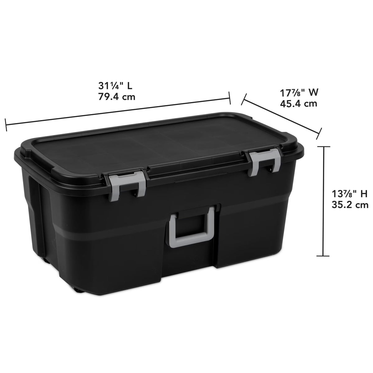 Black 22 Gal Lockable Storage Chest with Wheels W333940