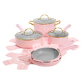 12 Piece Pink Nonstick Cookware Set K525