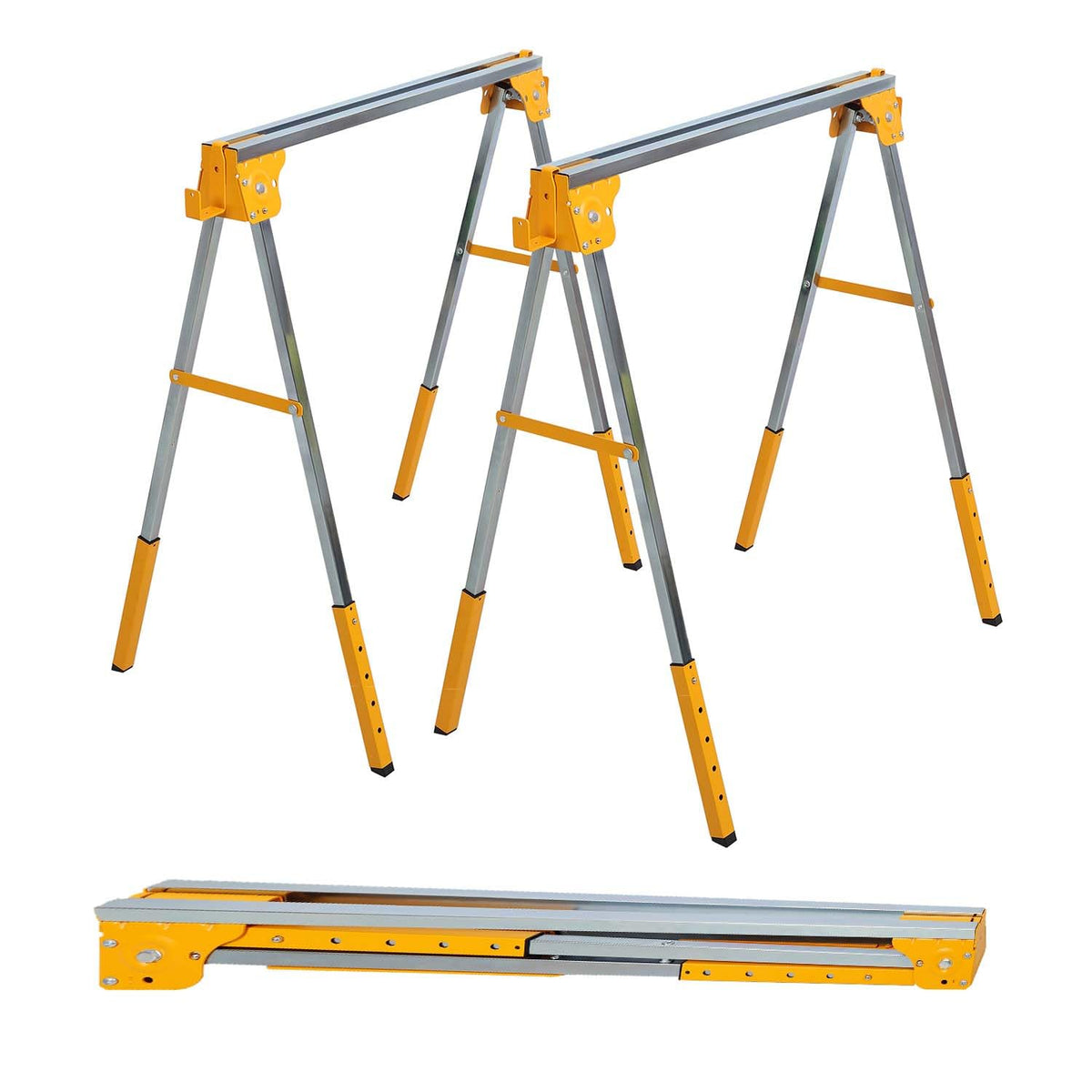 Adjustable Folding Steel Sawhorse 2 Pack T5981