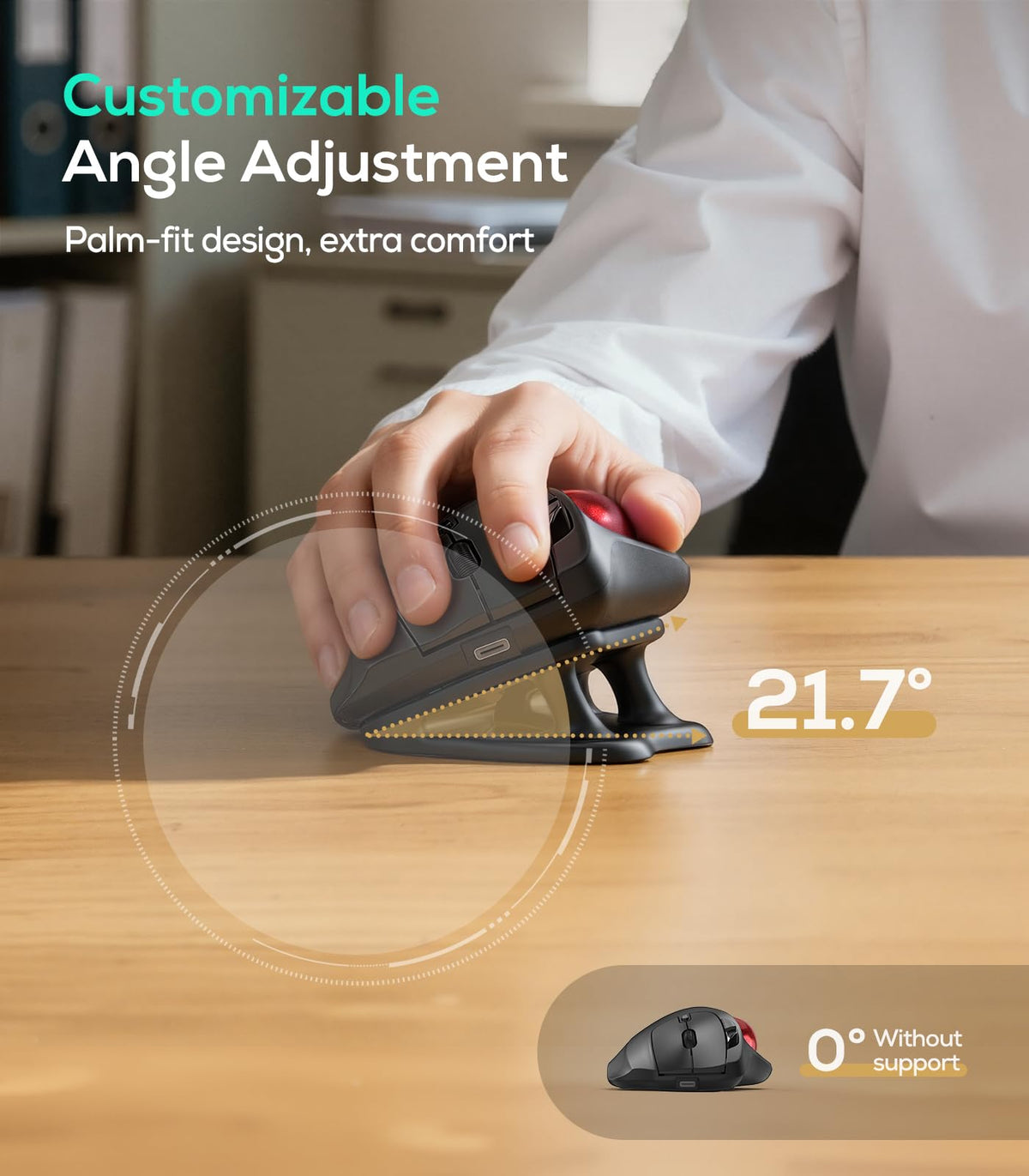 Wireless Ergonomic Trackball Mouse P1412