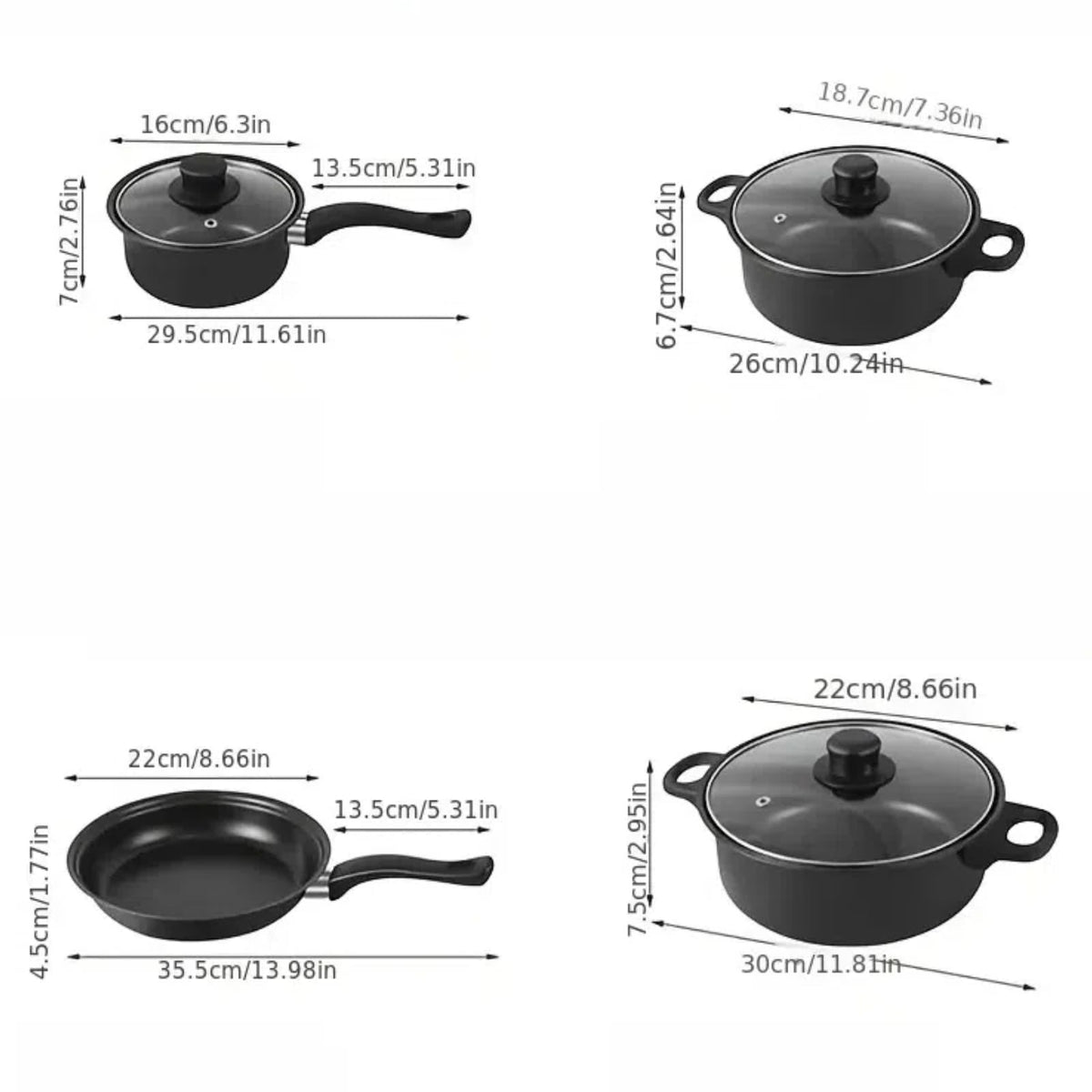 12 Piece Non Stick Maifan Stone Cookware Set Z70109