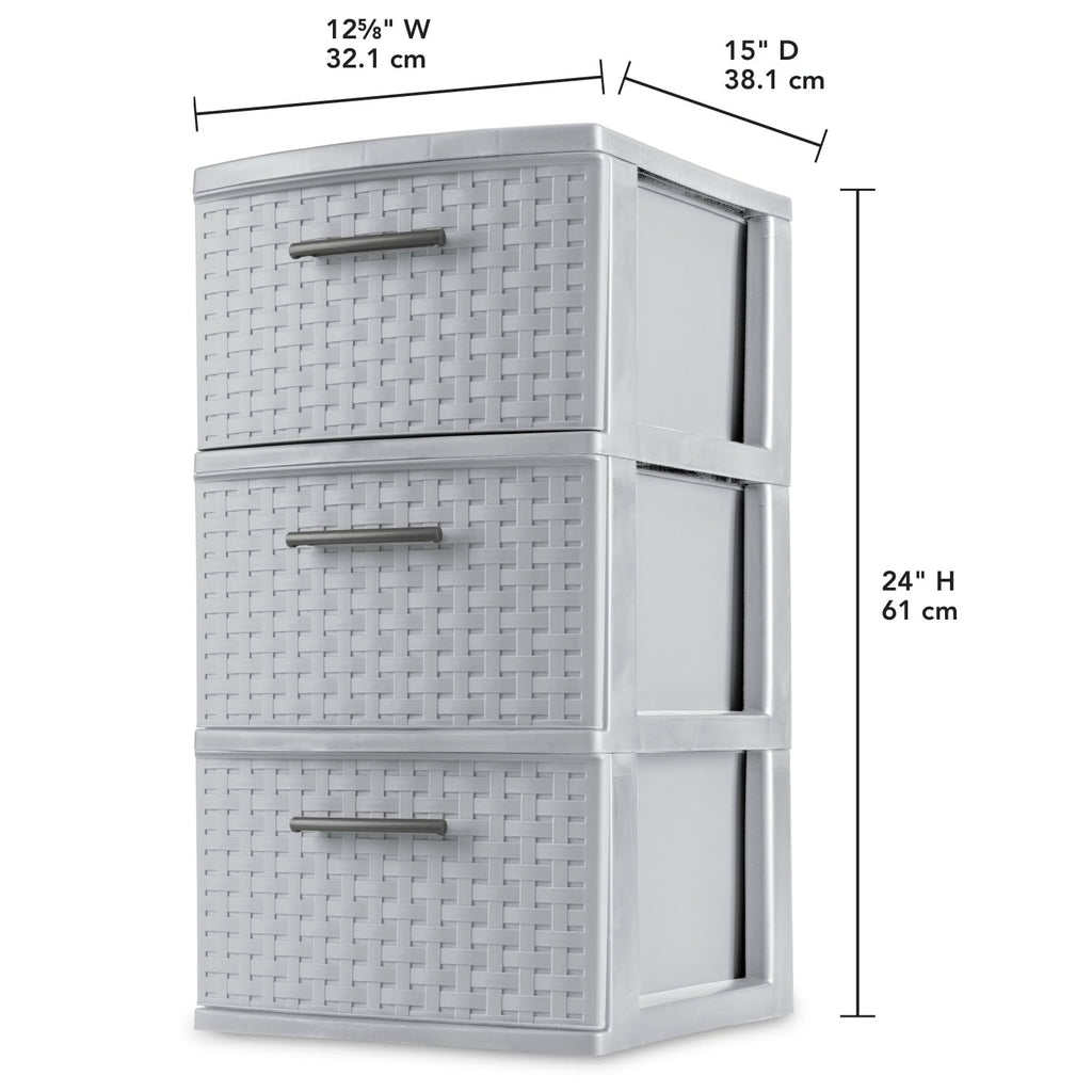 3 Drawer Plastic Storage Organizer, 2 Pack O54976