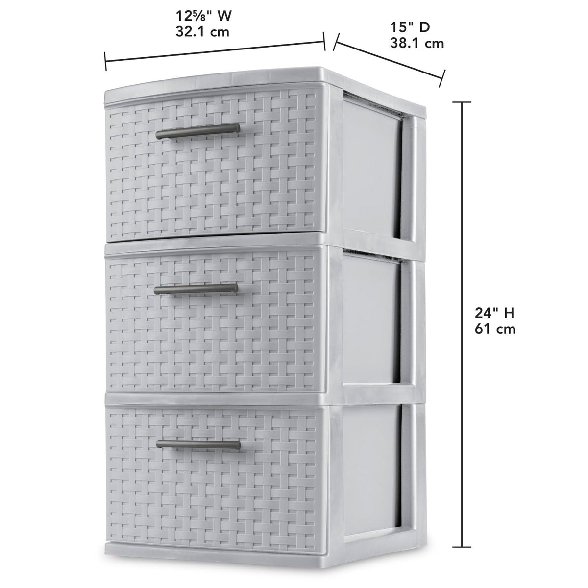 3 Drawer Plastic Storage Organizer, 2 Pack O54976