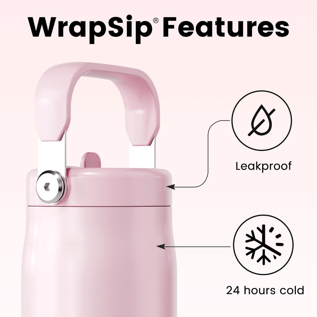 24 oz Insulated Tumbler with Flip Straw and Handle P587242