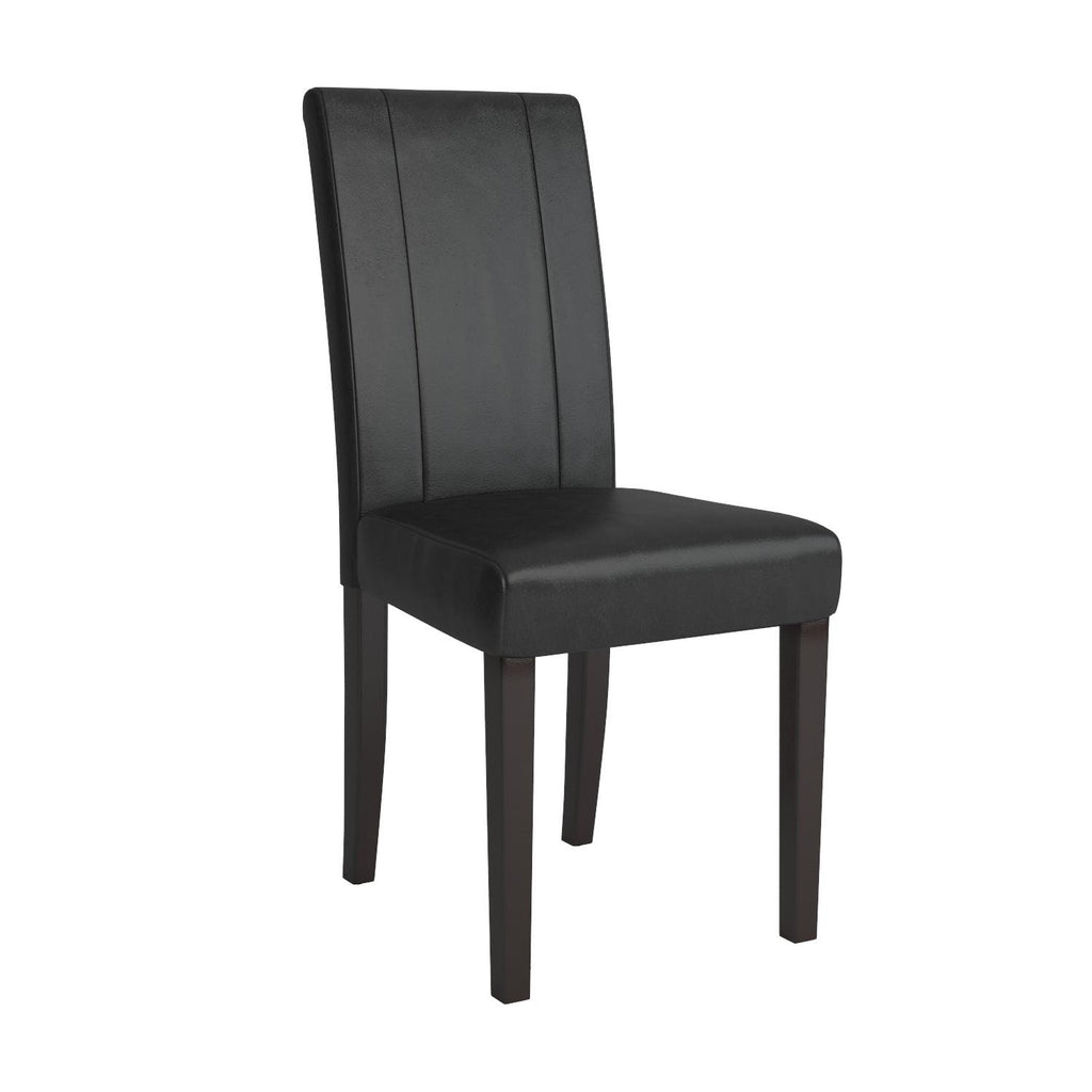 Black Leatherette Parson Chair Set of 2 K556