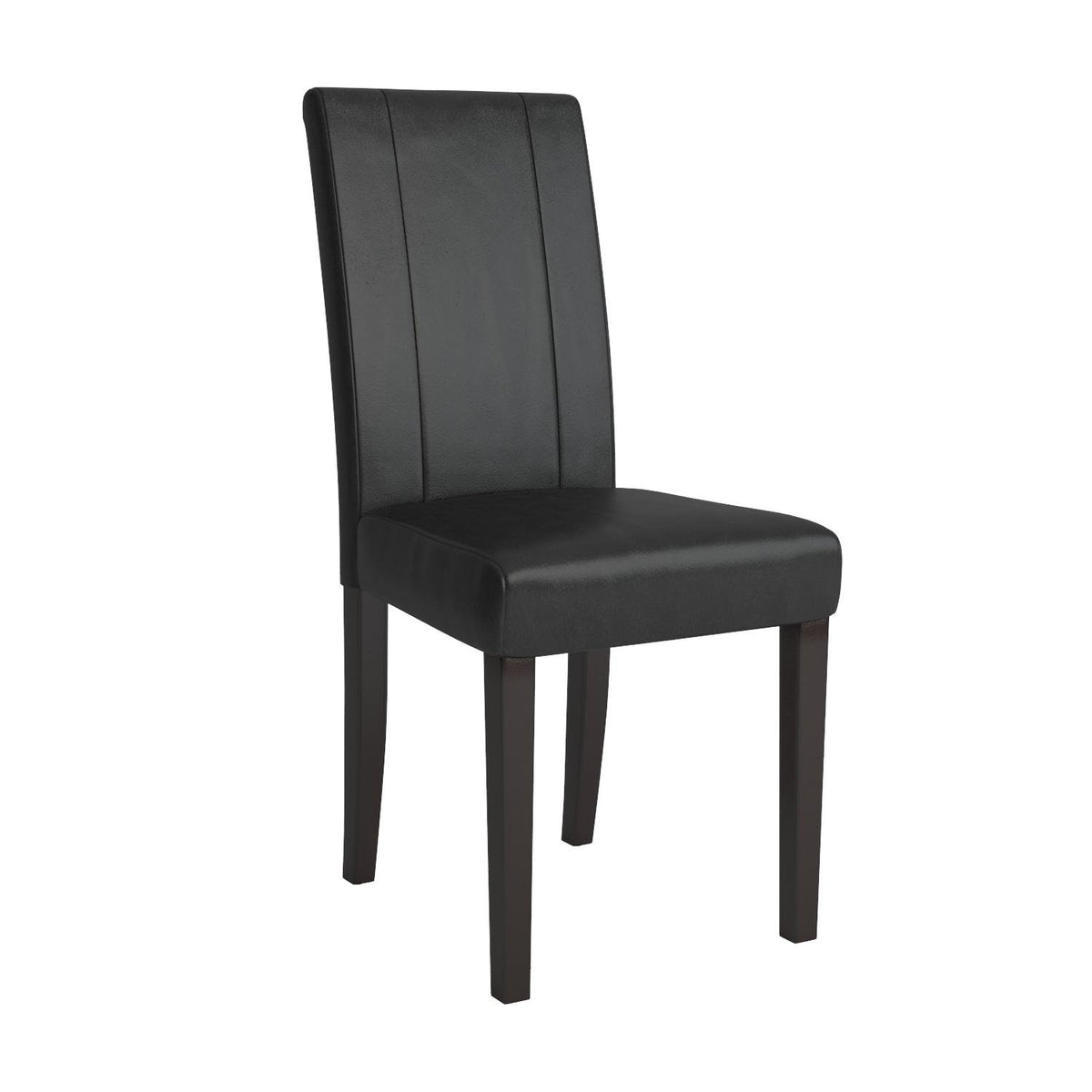 Black Leatherette Parson Chair Set of 2 K556