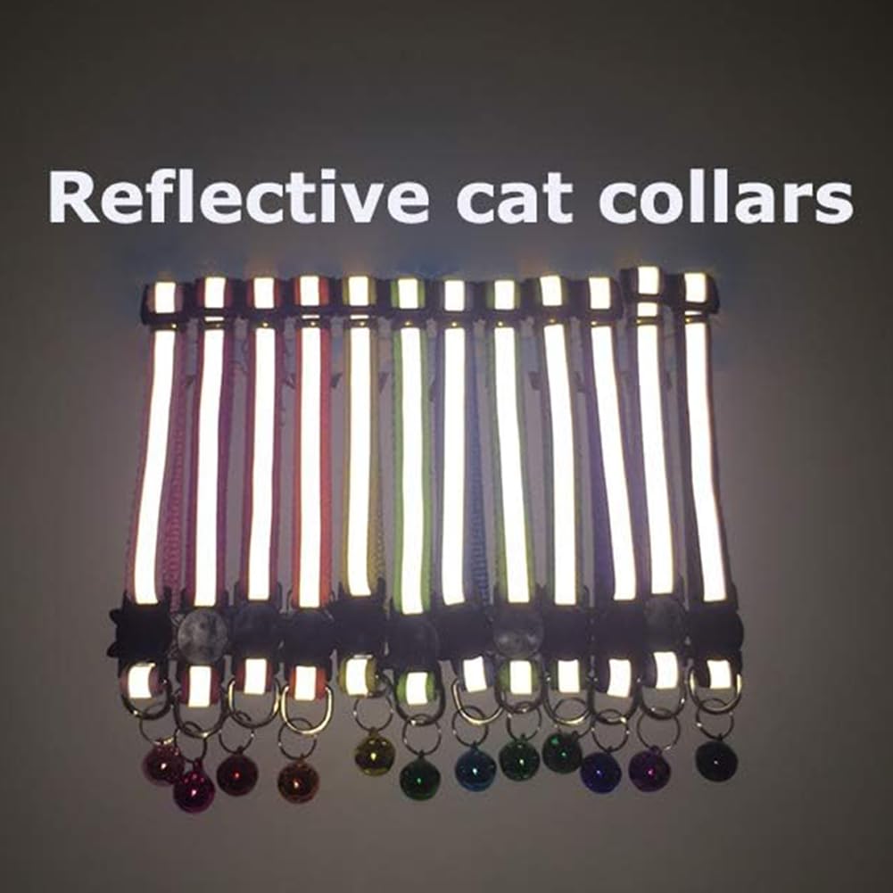6 Pack Reflective Nylon Cat Collar with Bell S937485