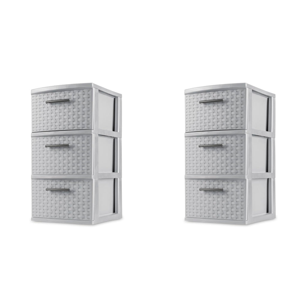 3 Drawer Plastic Storage Organizer, 2 Pack O54976