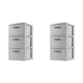 3 Drawer Plastic Storage Organizer, 2 Pack O54976