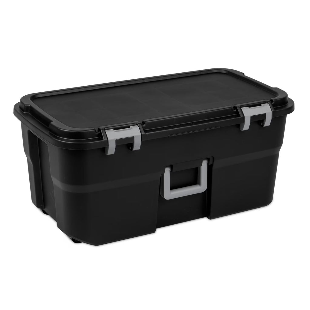 Black 22 Gal Lockable Storage Chest with Wheels W333940