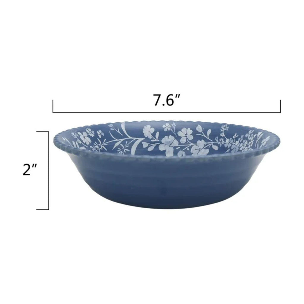 12-Piece Bamboo Melamine Dinnerware Set, Service for 4, Blue Q79992