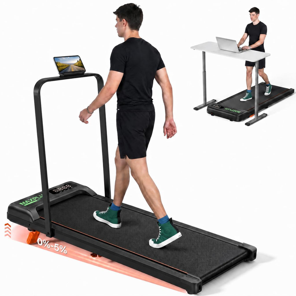 Folding Walking Pad with Incline, 2 in 1 Portable Under Desk Treadmill G150