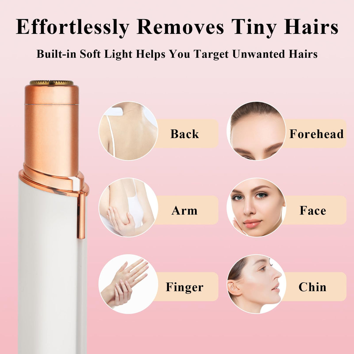 Electric Painless Facial Hair Removal Device with 2 Replacement Heads X86341