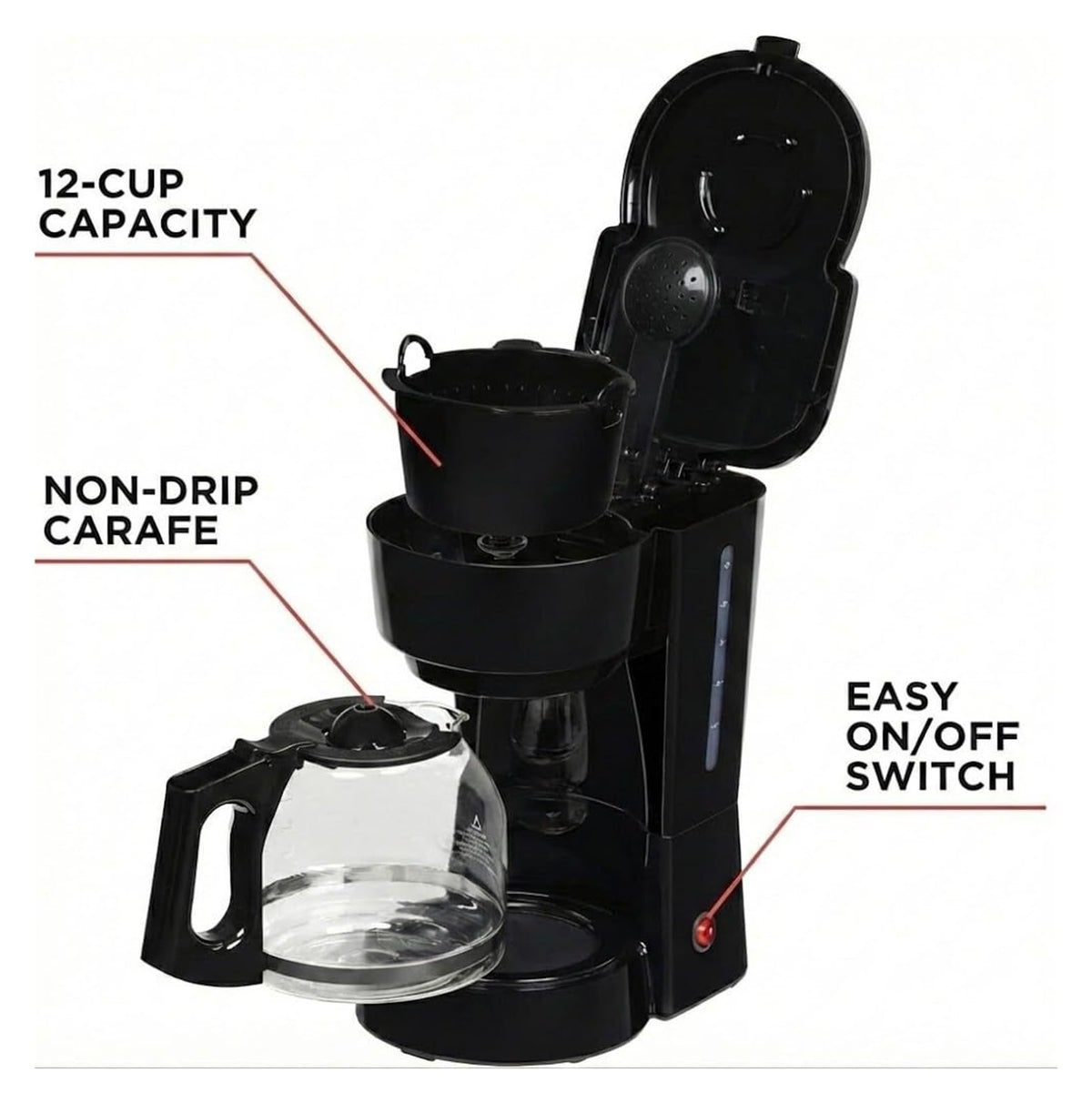 12-Cup Coffee Maker with Reusable Filter O21639