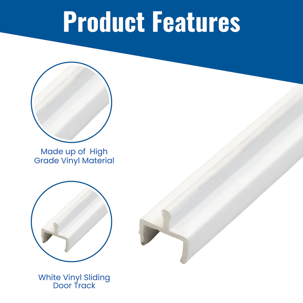 White Vinyl Sliding Screen Door Track F8470