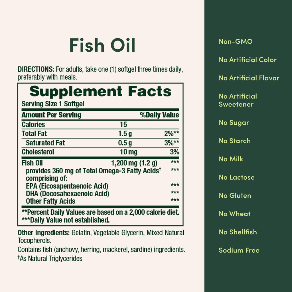 1200 Mg Omega-3 Fish Oil Softgels Pack of 2 M9541
