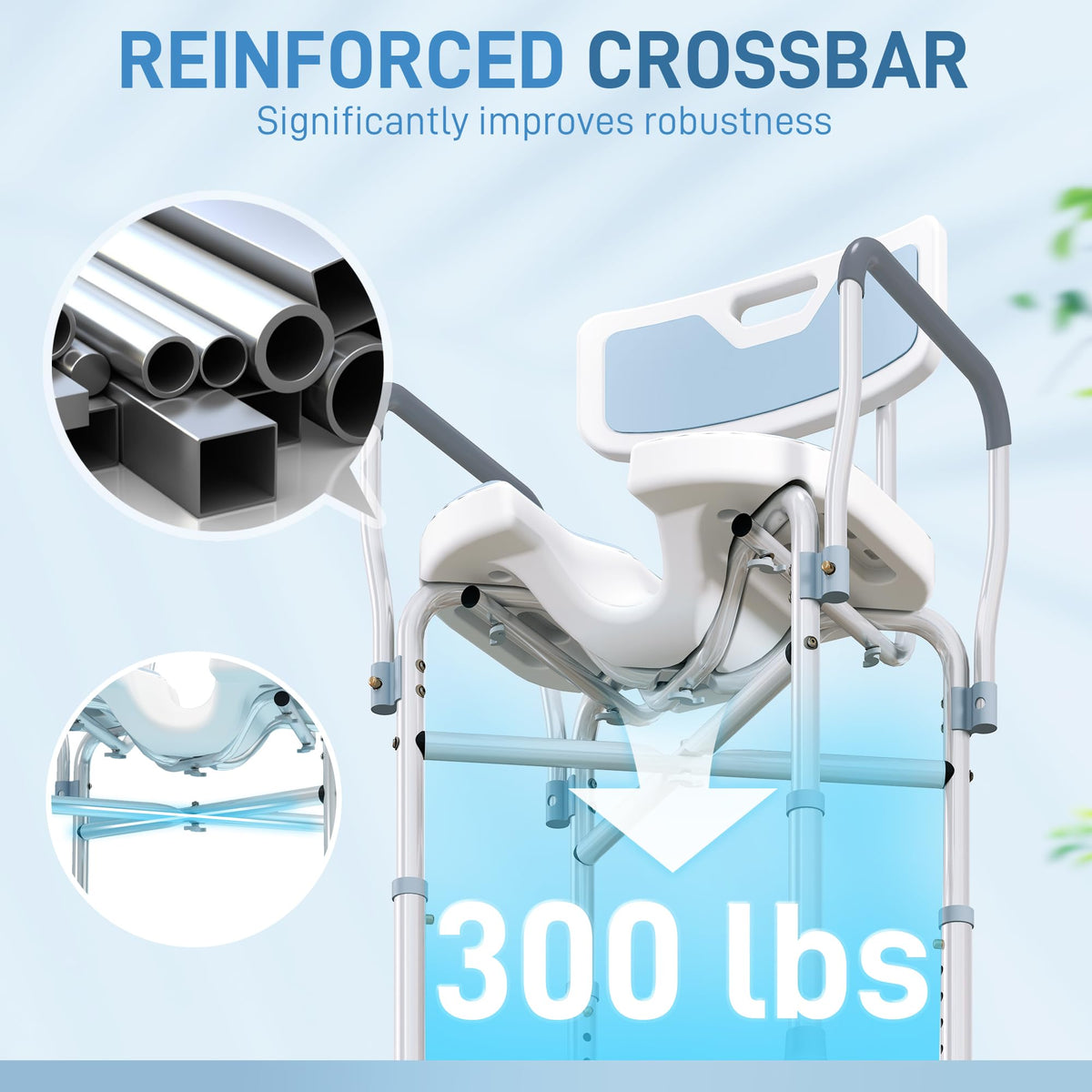 Padded Shower Chair with Arms and Back H95965
