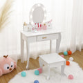 Vanity Table Set with Lighted Mirror and Stool D8307