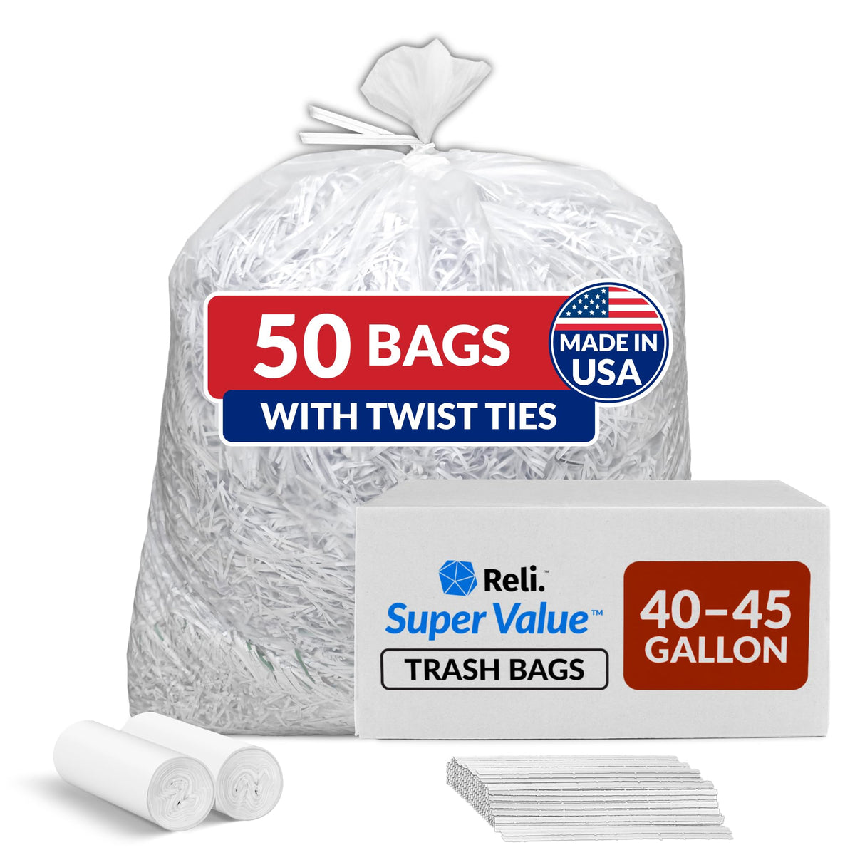 40-45 Gallon Heavy Duty Trash Bags W852