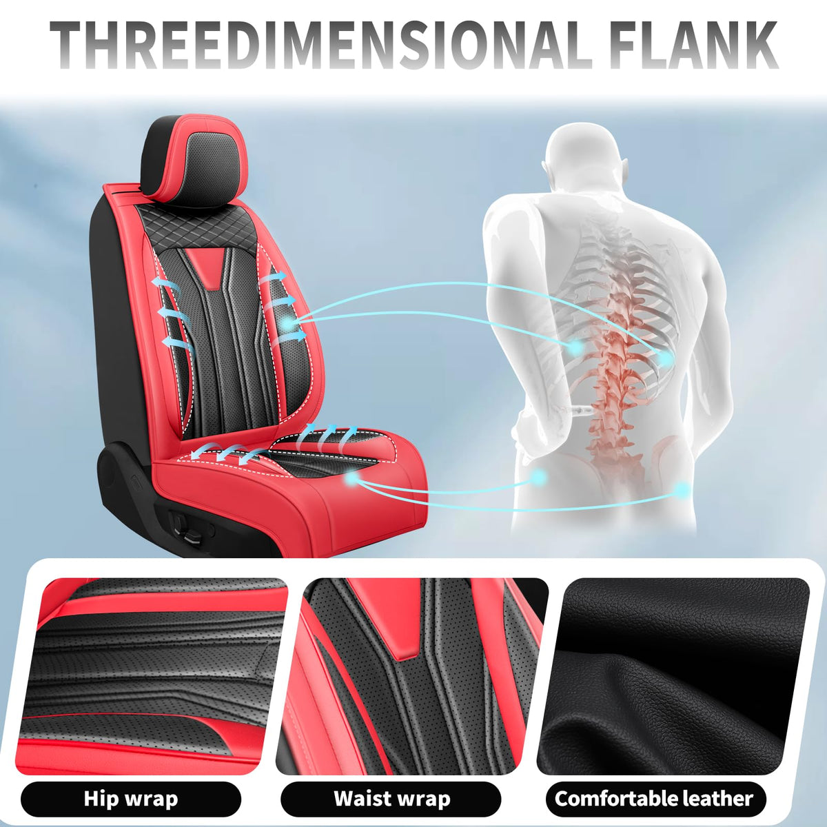 Red & Black Car Seat Covers I578