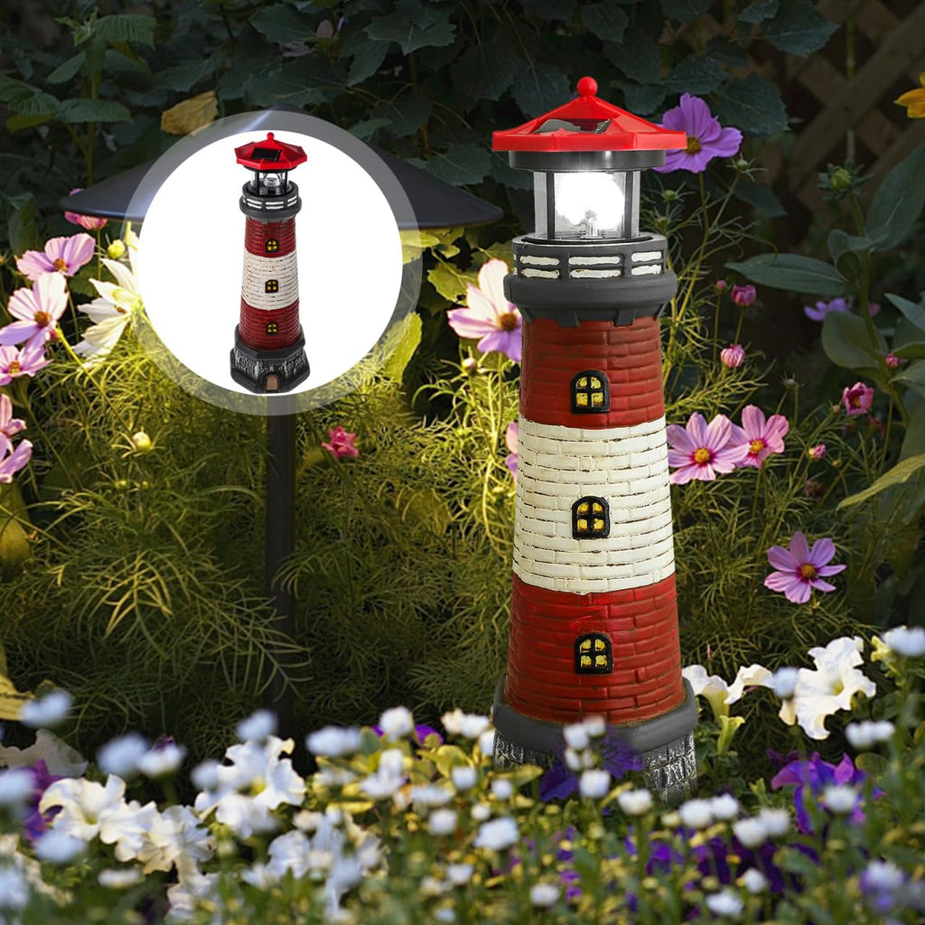 15" Solar Lighthouse Garden Statue E918