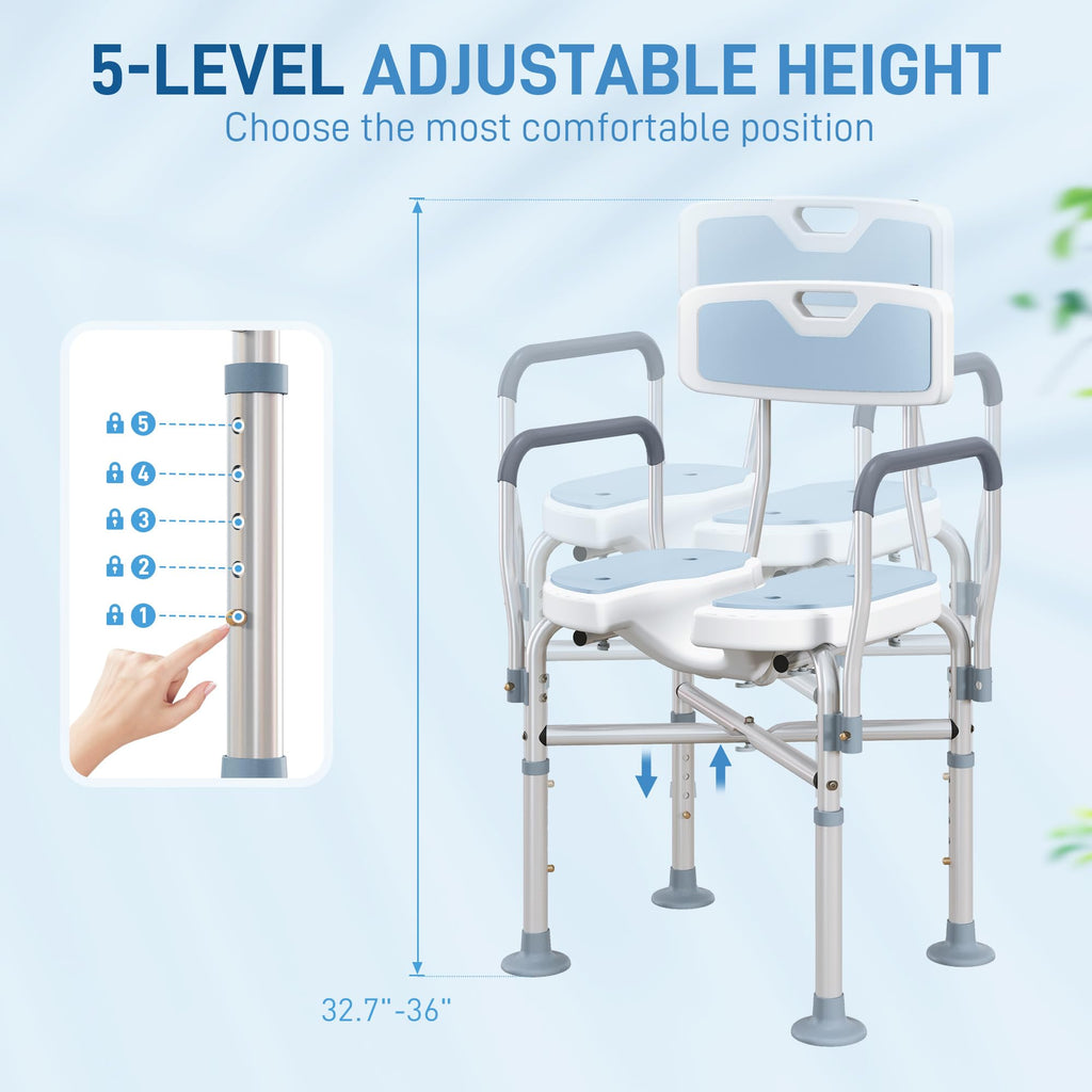 Padded Shower Chair with Arms and Back H95965