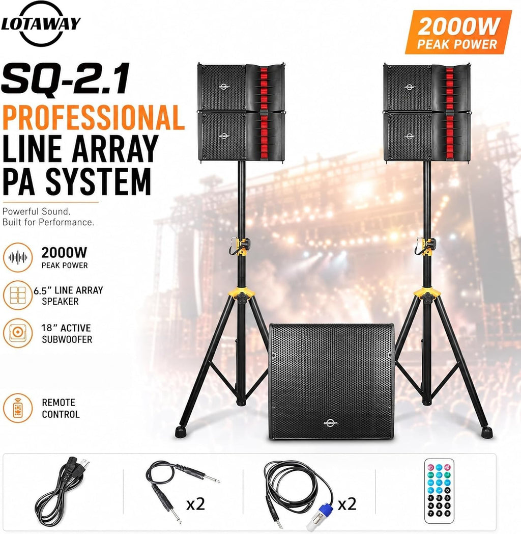 2000W Powered Line Array PA Speaker System with 18 Inch Subwoofer K457766