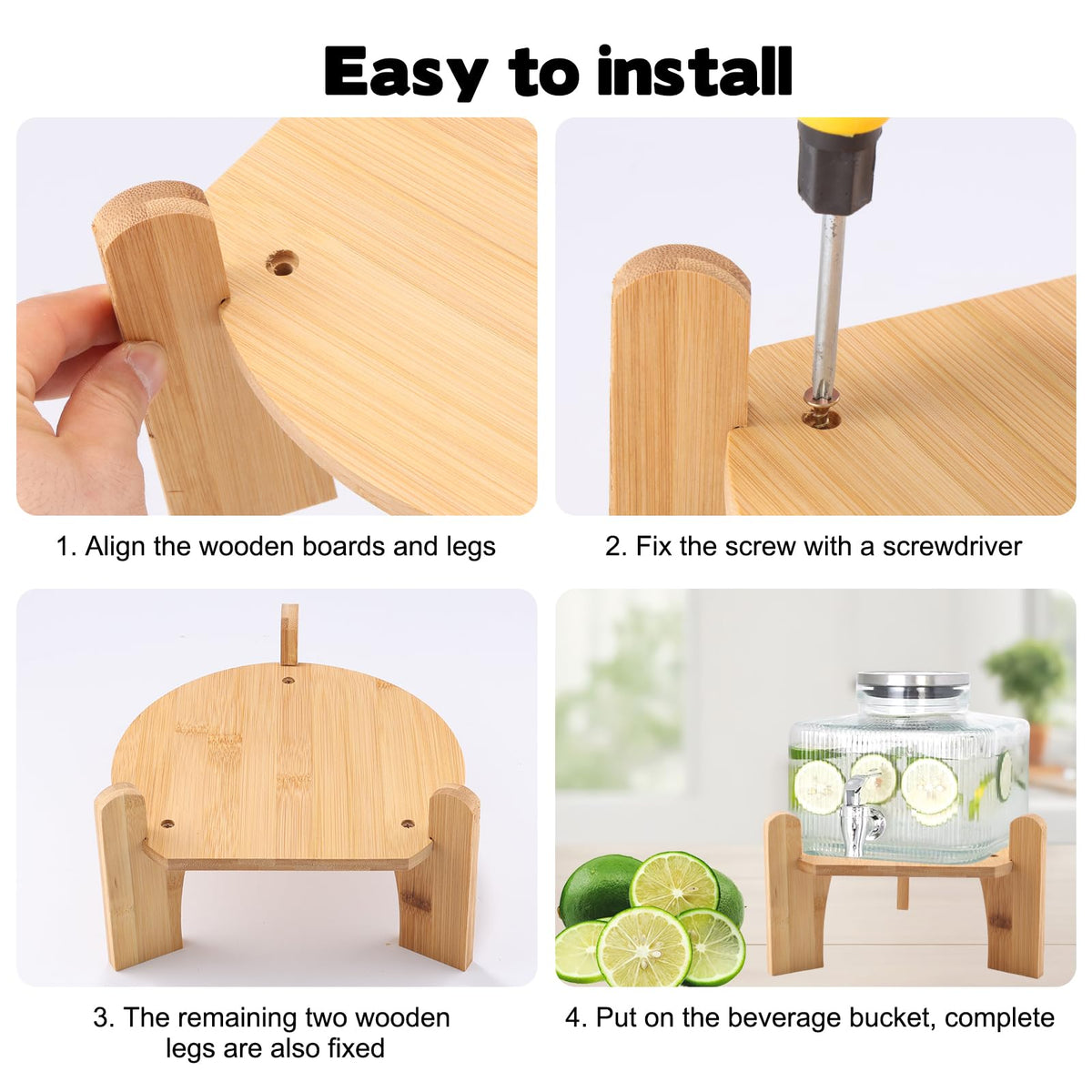 Wooden Drink Dispenser Stand and Water Jug Holder P915