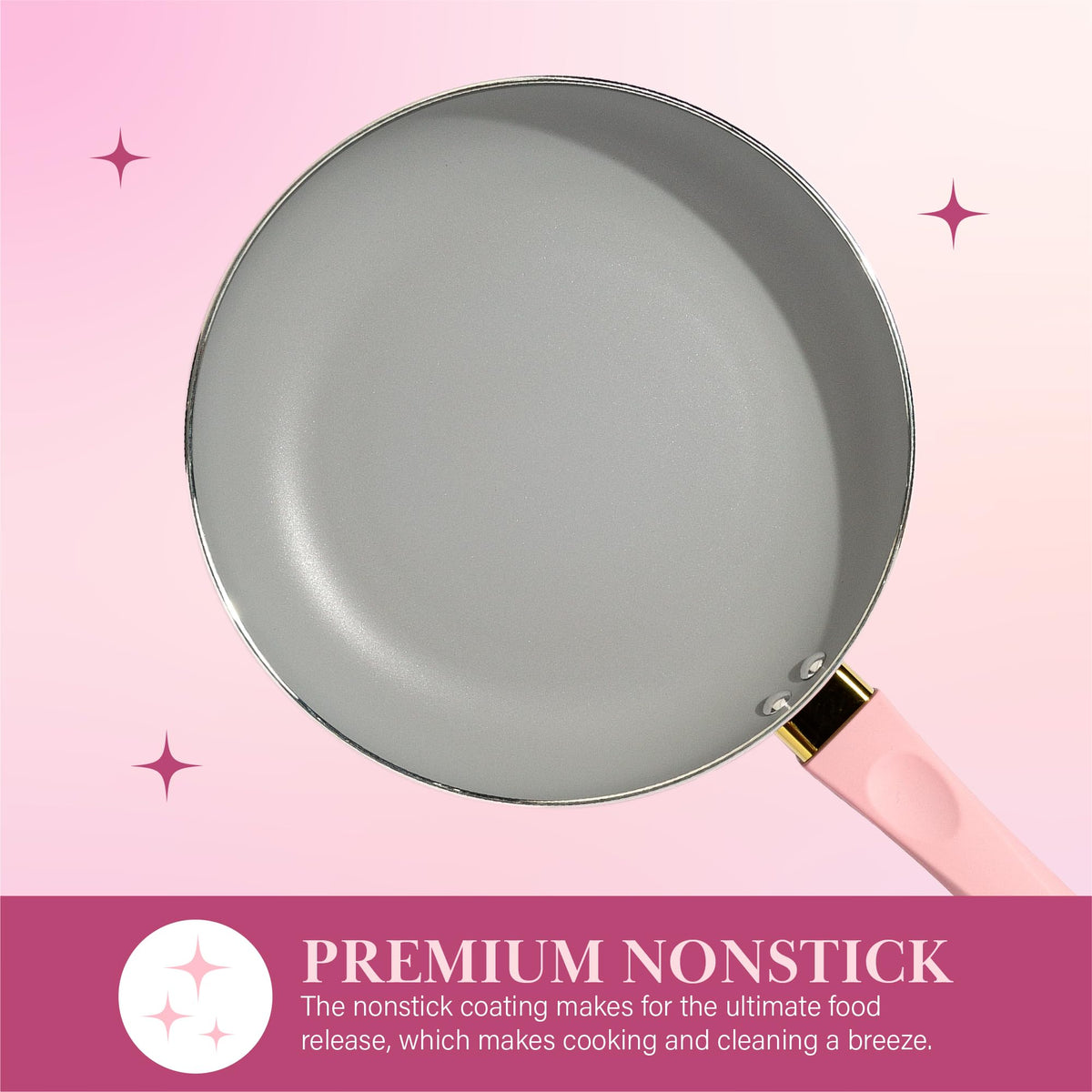 12 Piece Pink Nonstick Cookware Set K525
