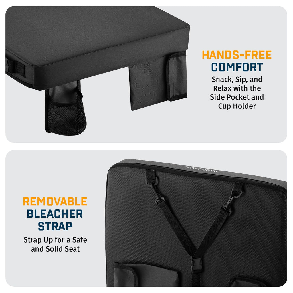 Portable Extra Thick Stadium Seat Cushion with Cup Holder Q2978