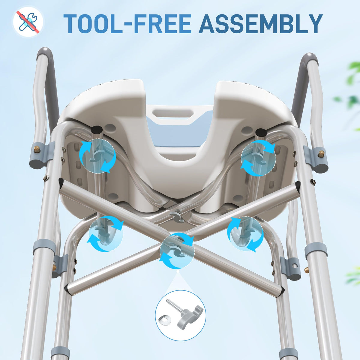 Padded Shower Chair with Arms and Back H95965