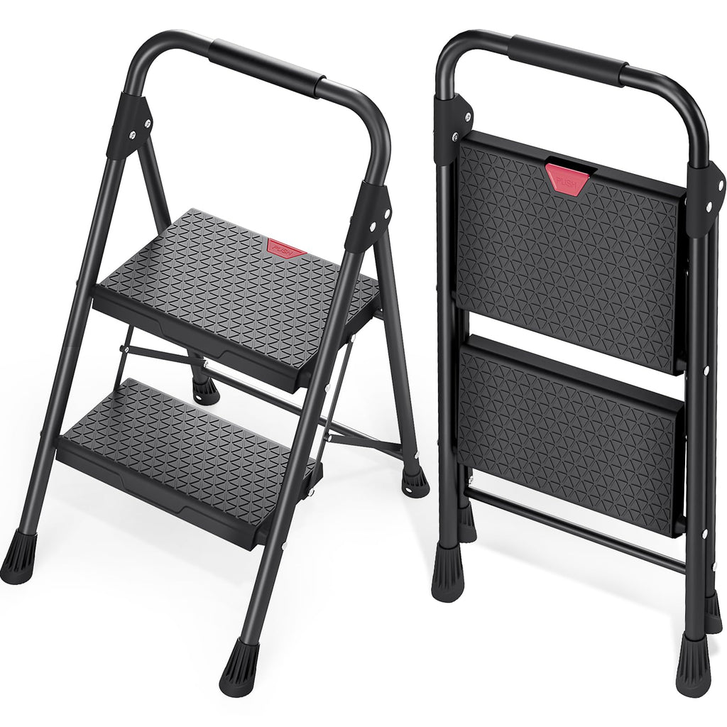 2-Step Folding Steel Step Stool with Handrail G947