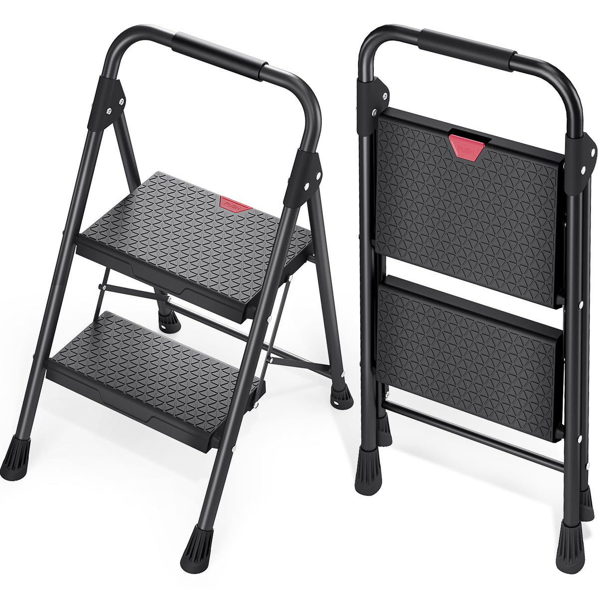 2-Step Folding Steel Step Stool with Handrail G947