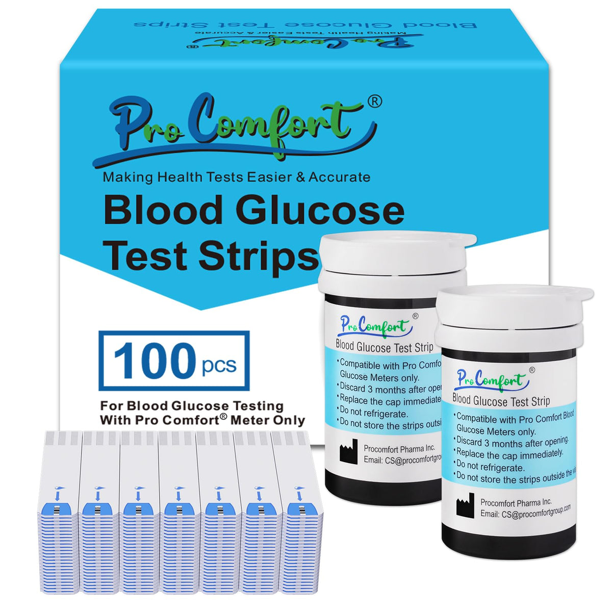 Glucose Test Strips 100 Count No Coding S709154