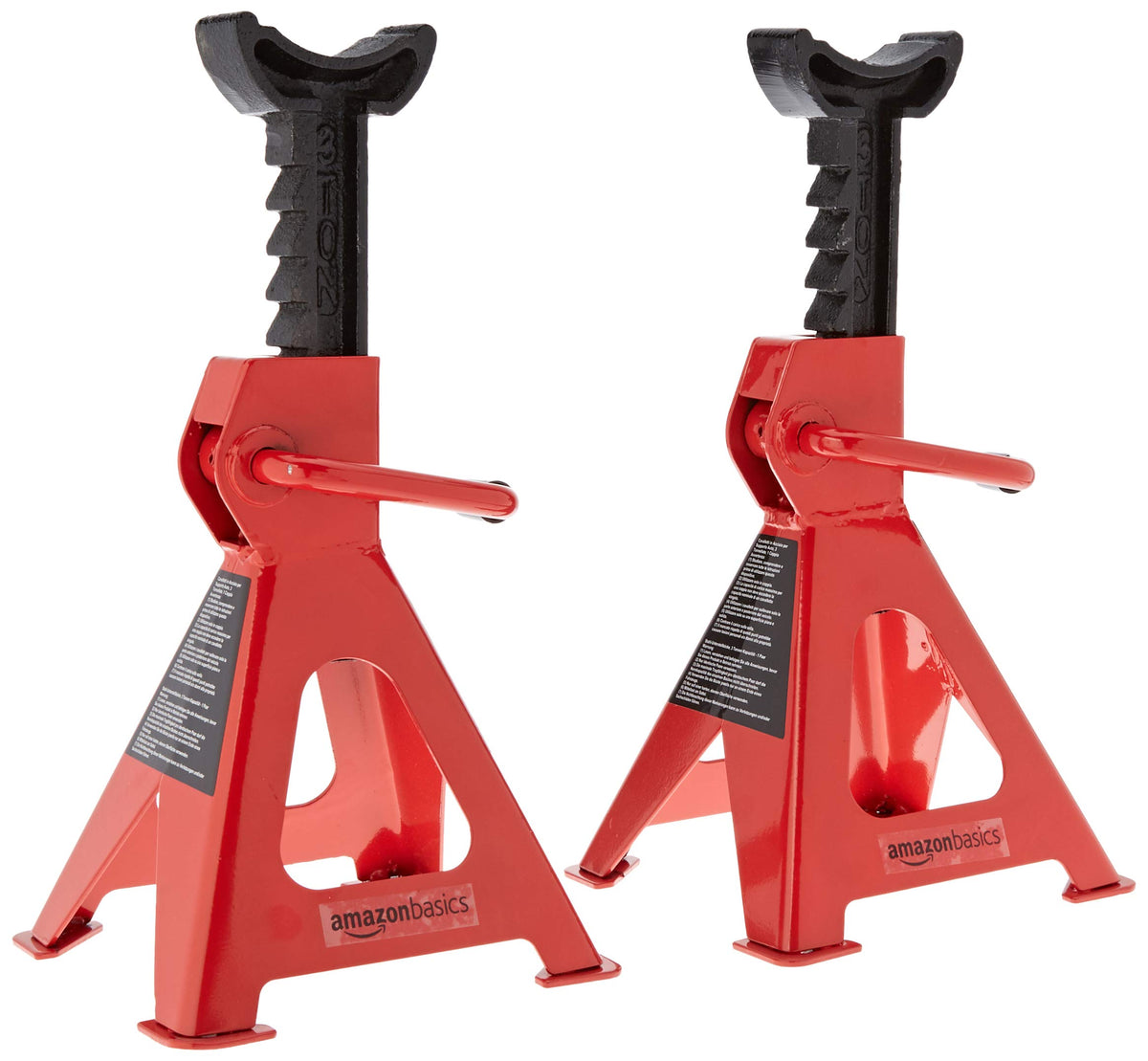 2 Ton Low Profile Floor Jack + 3 Ton Jack Stands, Black and Red U280