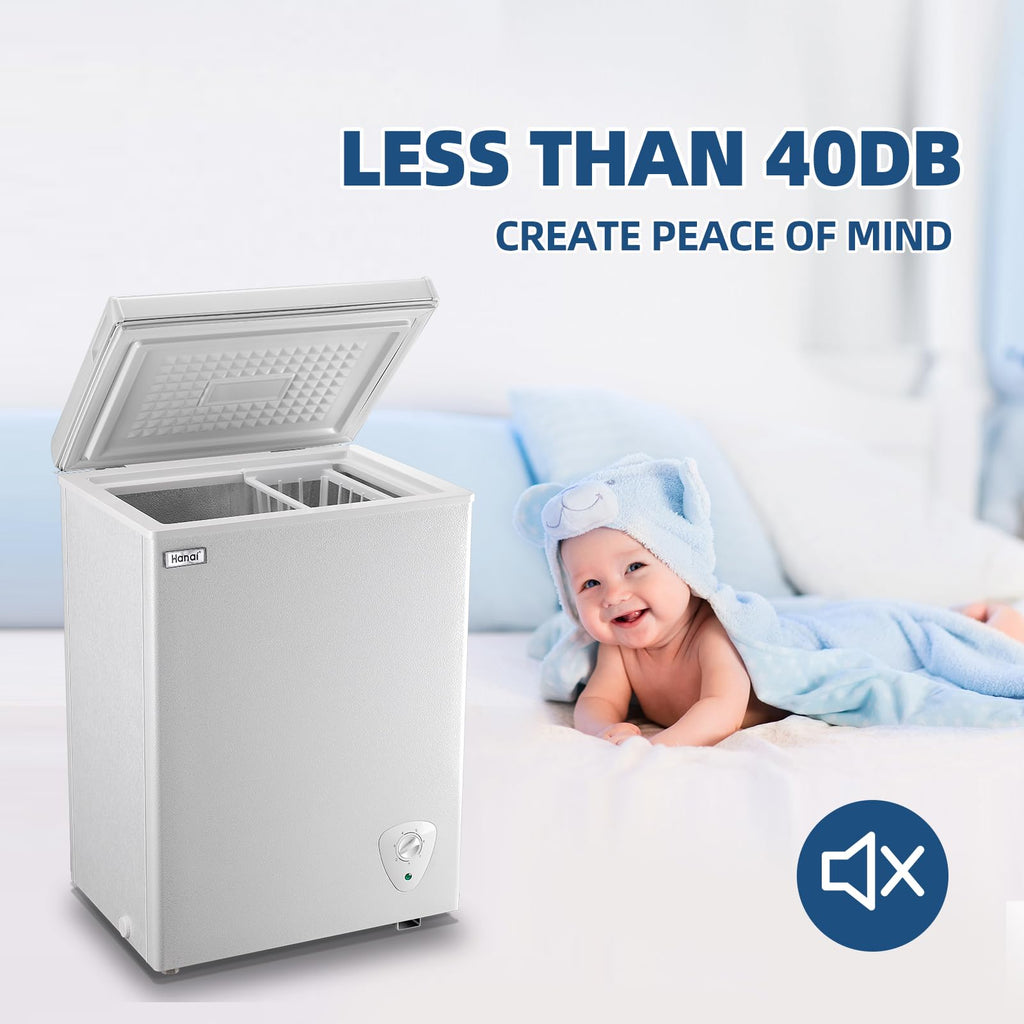 3.5 Cu.Ft Chest Freezer with Removable Basket White I277