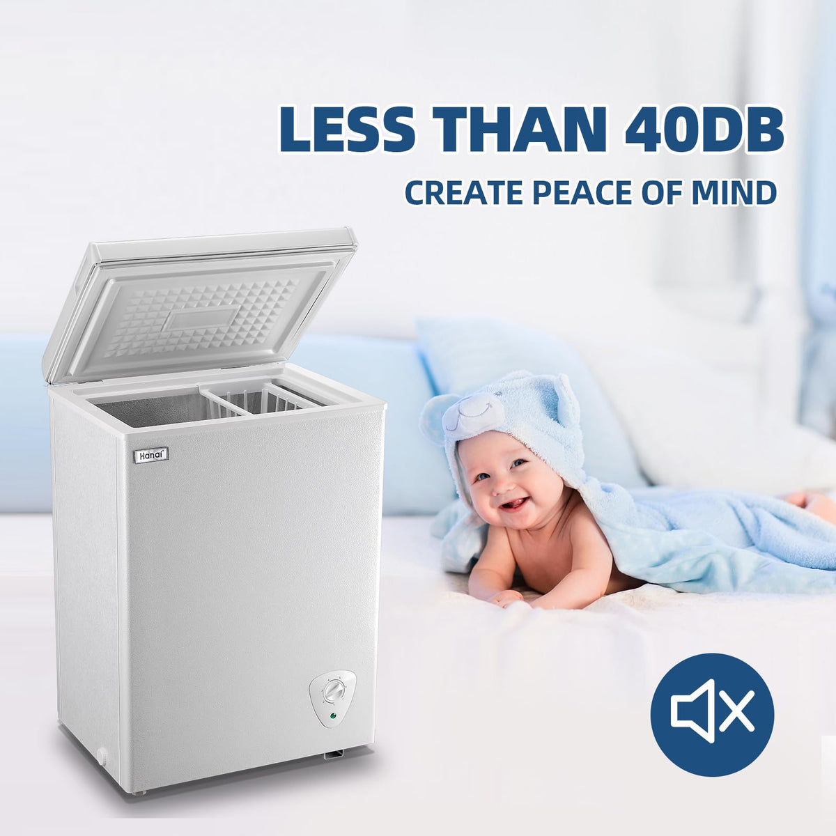 3.5 Cu.Ft Chest Freezer with Removable Basket White I277
